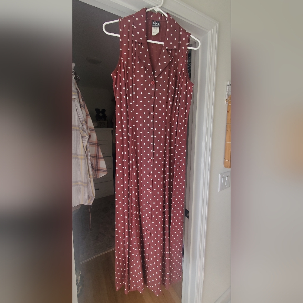 Brown And White Polka Dot Dress